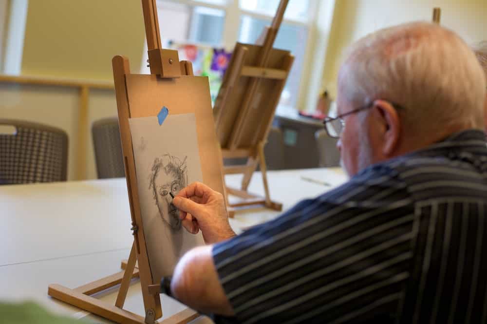 Independent living art class at Clermont Park