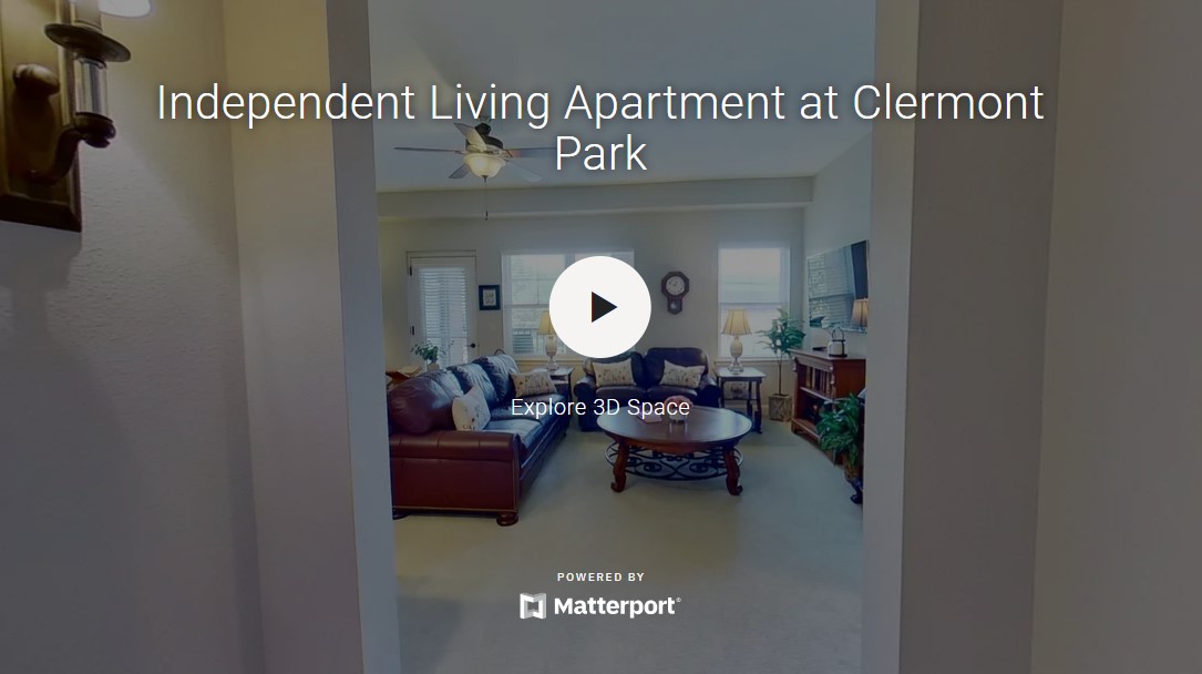 Clermont Park Senior Living Community in Denver, CO - independent living apartment at clermont park matterport