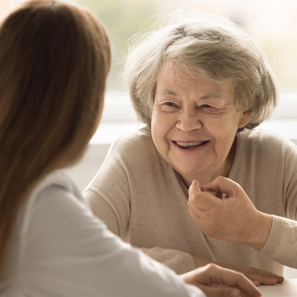 Clermont Park Senior Living Community in Denver, CO - clermont park senior woman with speech therapist