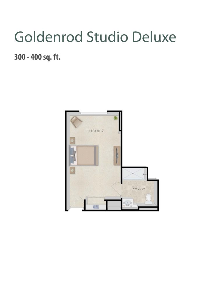 Goldenrod Studio Deluxe Floor Plan