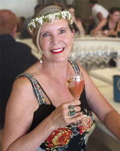 Clermont Park Senior Living Community in Denver, CO - rebecca in headband with champagne
